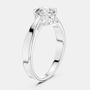 5.00 cts Round 18k White Gold Solitaire Lab Grown Diamond Band Size 53, Rings - Luxury Closet