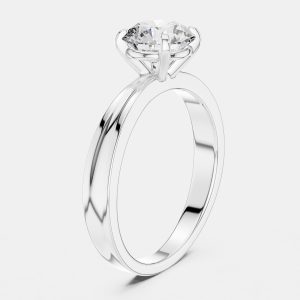 3.00 ct Round 18k White Gold Lab Grown Diamonds Solitaire Diamond Band Size 53, Rings - Luxury Closet