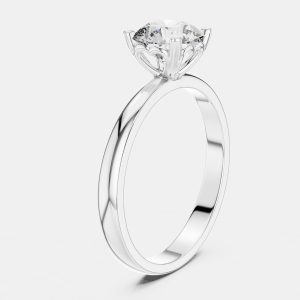 6.00 ct Round 18k White Gold Solitaire Lab Grown Diamond Band Size 53, Rings - Luxury Closet