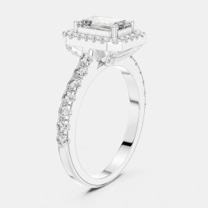 1.65 cts Center Emerald Cut 18k White Gold Solitaire Lab Grown Diamond Ring Size 53, Rings - Luxury Closet