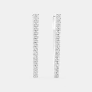 1.00 ct Round Cut 18k White Gold Lab Grown Diamond Earrings, Earrings - Luxury Closet