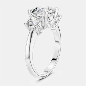3.00 cts Round 18k White Gold Lab Grown Diamond Ring Size 53, Rings - Luxury Closet