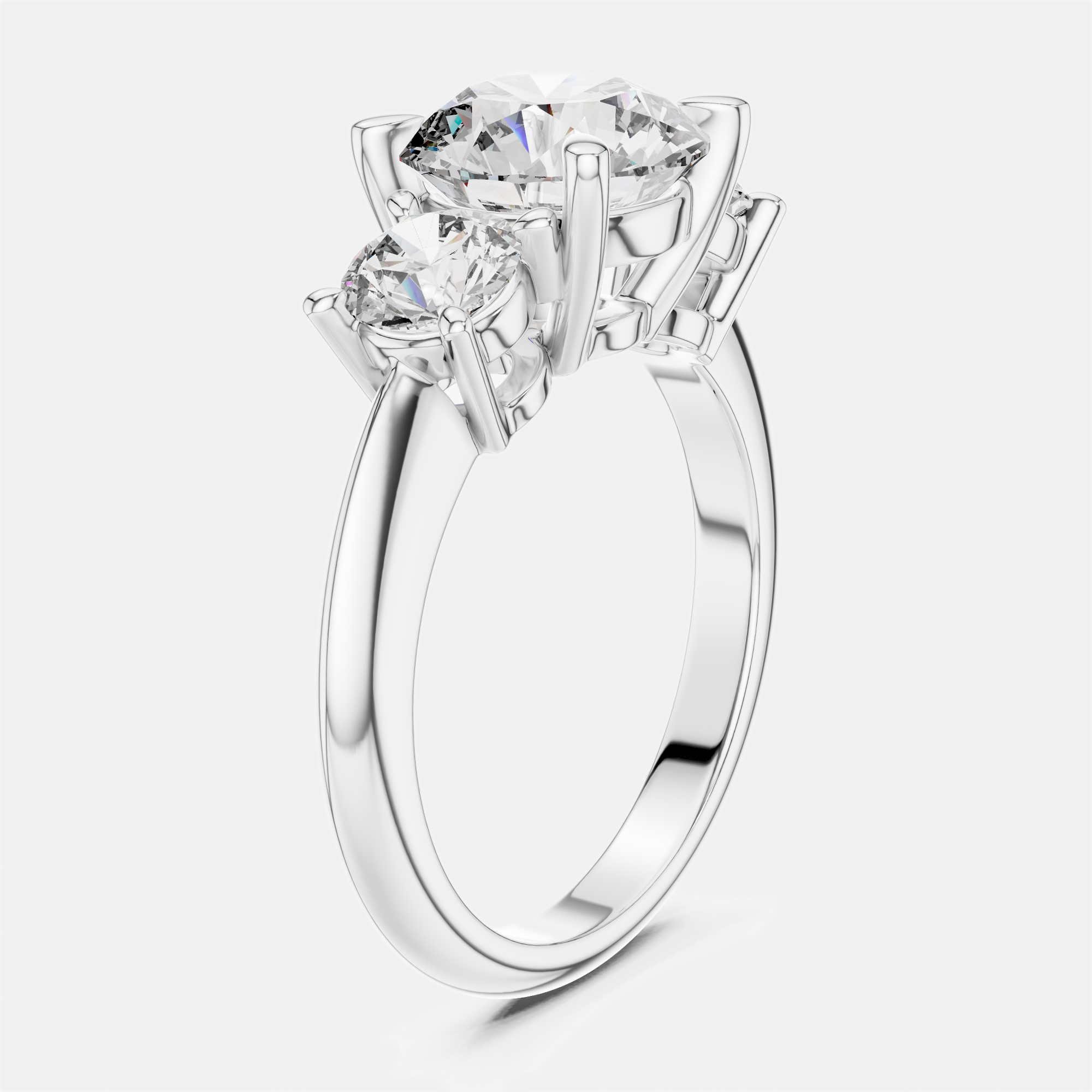 3.00 cts Round 18k White Gold Lab Grown Diamond Ring Size 53, Rings - Luxury Closet