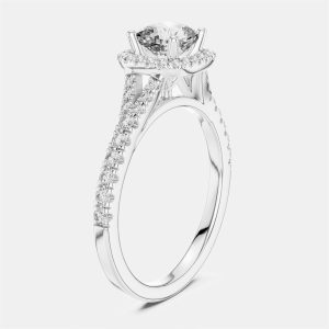 1.00 ct Round 18k White Gold Lab Grown Diamond Ring Size 53, Rings - Luxury Closet