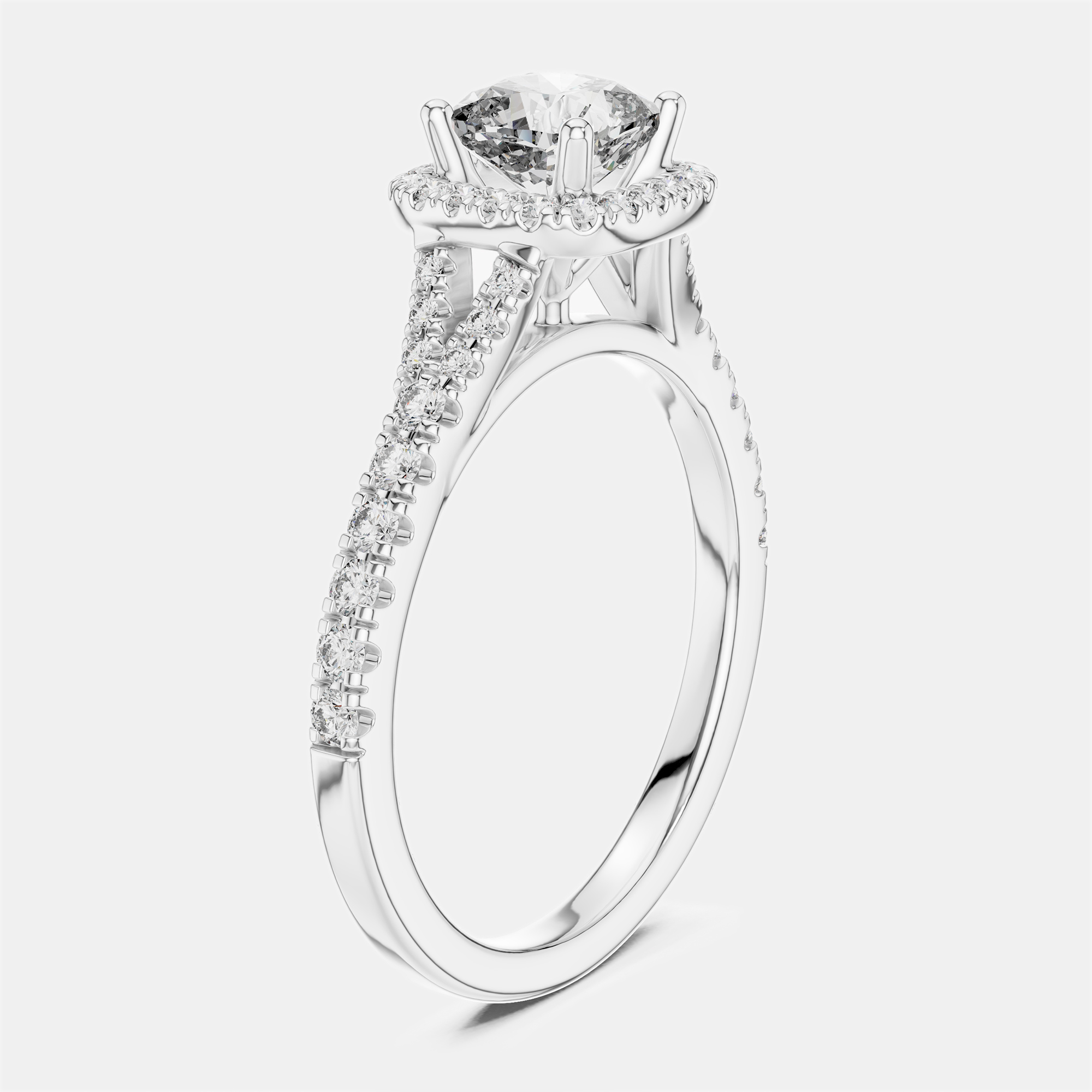 1.00 ct Round 18k White Gold Lab Grown Diamond Ring Size 53, Rings - Luxury Closet