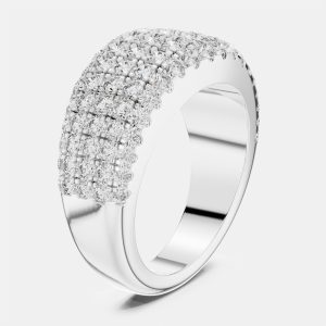 2.00 Fancy Round Cut 18k White Gold Lab Grown Diamond Ring Size 53, Rings - Luxury Closet
