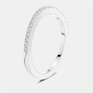 0.2 ct Side Stack Round Cut 18k White Gold Lab Grown Diamond Ring Size 53, Rings - Luxury Closet