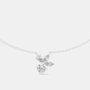 2.00 cts Fancy Pear Cut 18k White Gold Lab Grown Diamond Pendant Necklace, Necklaces - Luxury Closet