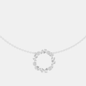 1.50 cts Mixed Shape Fancy Cut 18k White Gold Lab Grown Diamond Pendant, Necklaces - Luxury Closet