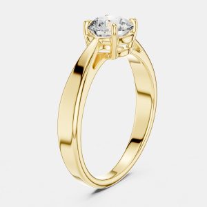 5.00 cts Round 18k Yellow Gold Solitaire Lab Grown Diamond Band Size 53, Rings - Luxury Closet
