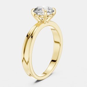 3.00 cts Round 18k Yellow Gold Lab Grown Diamonds Solitaire Diamond Band Size 53, Rings - Luxury Closet