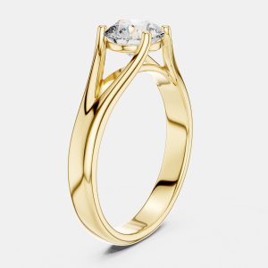 5.00 cts Round 18k Yellow Gold Solitaire Lab Grown Diamond Band Size 53, Rings - Luxury Closet
