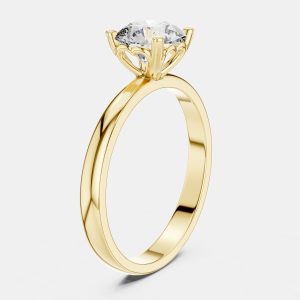 6.00 cts Round 18k Yellow Gold Solitaire Lab Grown Diamond Band Size 53, Rings - Luxury Closet