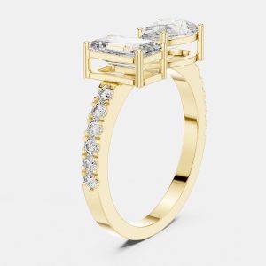 6.2 cts Multi-Shape 18k Yellow Gold Lab Grown Diamond Ring Size 53, Rings - Luxury Closet