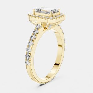 1.65 cts Center Emerald Cut 18k Yellow Gold Solitaire Lab Grown Diamond Ring Size 53, Rings - Luxury Closet