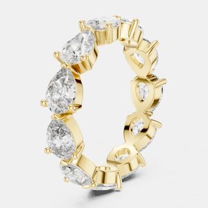 3.00 cts Pear Cut 18k Yellow Gold Lab Grown Diamond Ring Size 53, Rings - Luxury Closet