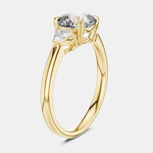 2.00 cts Cushion & Triangle Cut 18k Yellow Gold Lab Grown Diamond Ring Size 53, Rings - Luxury Closet