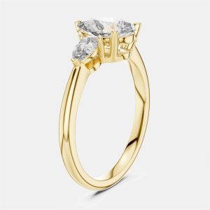 1.50 cts Pear Cut 18k Yellow Gold Lab Grown Diamond Ring Size 53, Rings - Luxury Closet