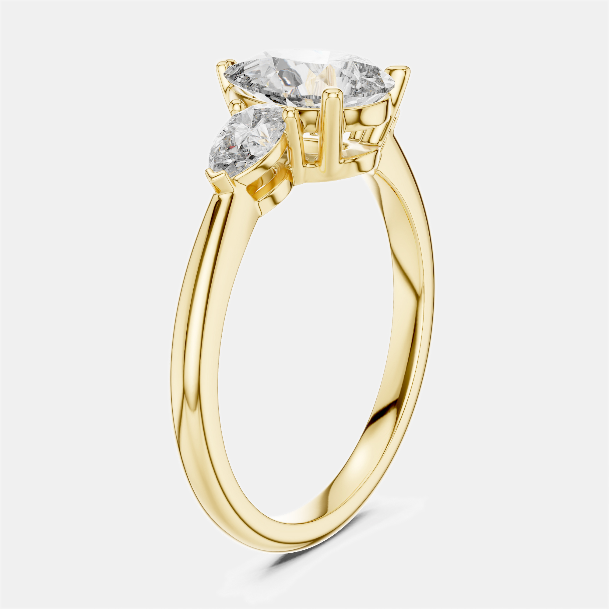 1.50 cts Pear Cut 18k Yellow Gold Lab Grown Diamond Ring Size 53, Rings - Luxury Closet