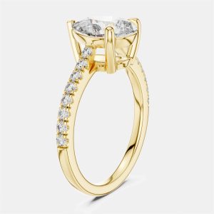 2.00 cts Pear & Round 18k Yellow Gold Lab Grown Diamond Ring Size 53, Rings - Luxury Closet