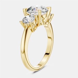 3.00 cts Round 18k Yellow Gold Lab Grown Diamond Ring Size 53, Rings - Luxury Closet