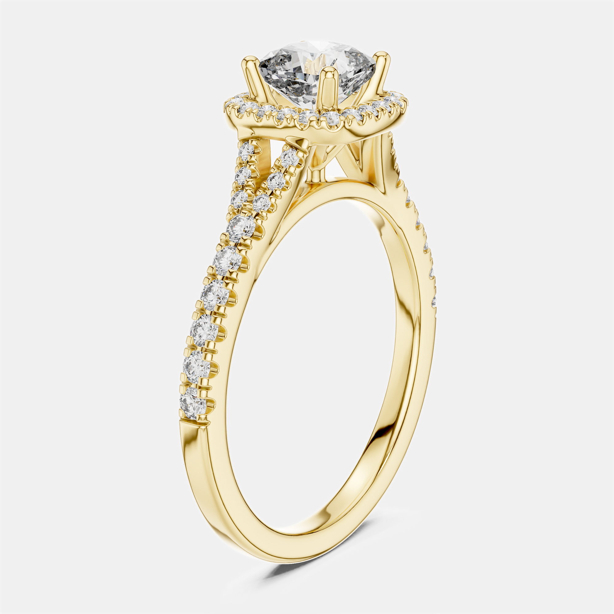 1.00 cts Round 18k Yellow Gold Lab Grown Diamond Ring Size 53, Rings - Luxury Closet
