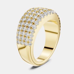 2.00 Fancy Round Cut 18k Yellow Gold Lab Grown Diamond Ring Size 53, Rings - Luxury Closet