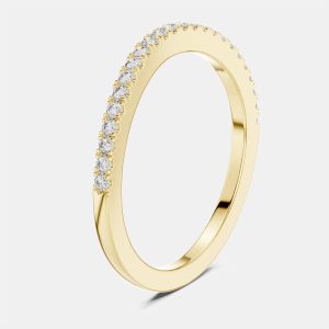 0.2 cts Side Stack Round Cut 18k Yellow Gold Lab Grown Diamond Ring Size 53, Rings - Luxury Closet