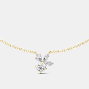 2.00 cts Fancy Pear Cut 18k Yellow Gold Lab Grown Diamond Pendant Necklace, Necklaces - Luxury Closet