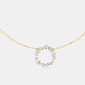 1.50 cts Mixed Shape Fancy Cut 18k Yellow Gold Lab Grown Diamond Pendant, Necklaces - Luxury Closet