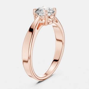 5.00 cts Round 18k Rose Gold Solitaire Lab Grown Diamond Band RIng Size 53, Rings - Luxury Closet