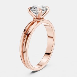 6.00 cts Round 18k Rose Gold Solitaire Lab Grown Diamond Band Size 53, Rings - Luxury Closet