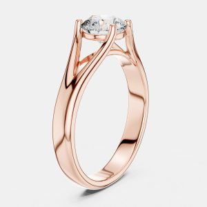 5.00 cts Round 18k Rose Gold Solitaire Lab Grown Diamond Band Size 53, Rings - Luxury Closet