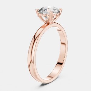 6.00 cts Round 18k Rose Gold Solitaire Lab Grown Diamond Band Size 53, Rings - Luxury Closet