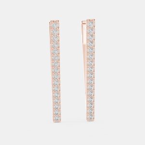 1.00 cts Round Cut 18k Rose Gold Lab Grown Diamond Earrings, Earrings - Luxury Closet