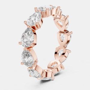 3.00 cts Pear Cut 18k Rose Gold Lab Grown Diamond Ring Size 53, Rings - Luxury Closet