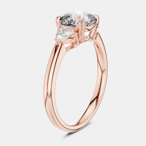 2.00 cts Cushion & Triangle Cut 18k Rose Gold Lab Grown Diamond Ring Size 53, Rings - Luxury Closet