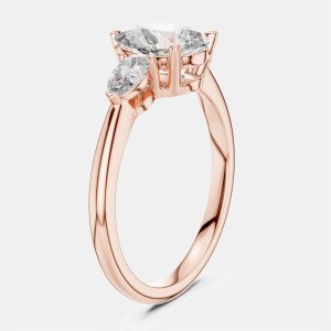 1.50 cts Pear Cut 18k Rose Gold Lab Grown Diamond Ring Size 53, Rings - Luxury Closet