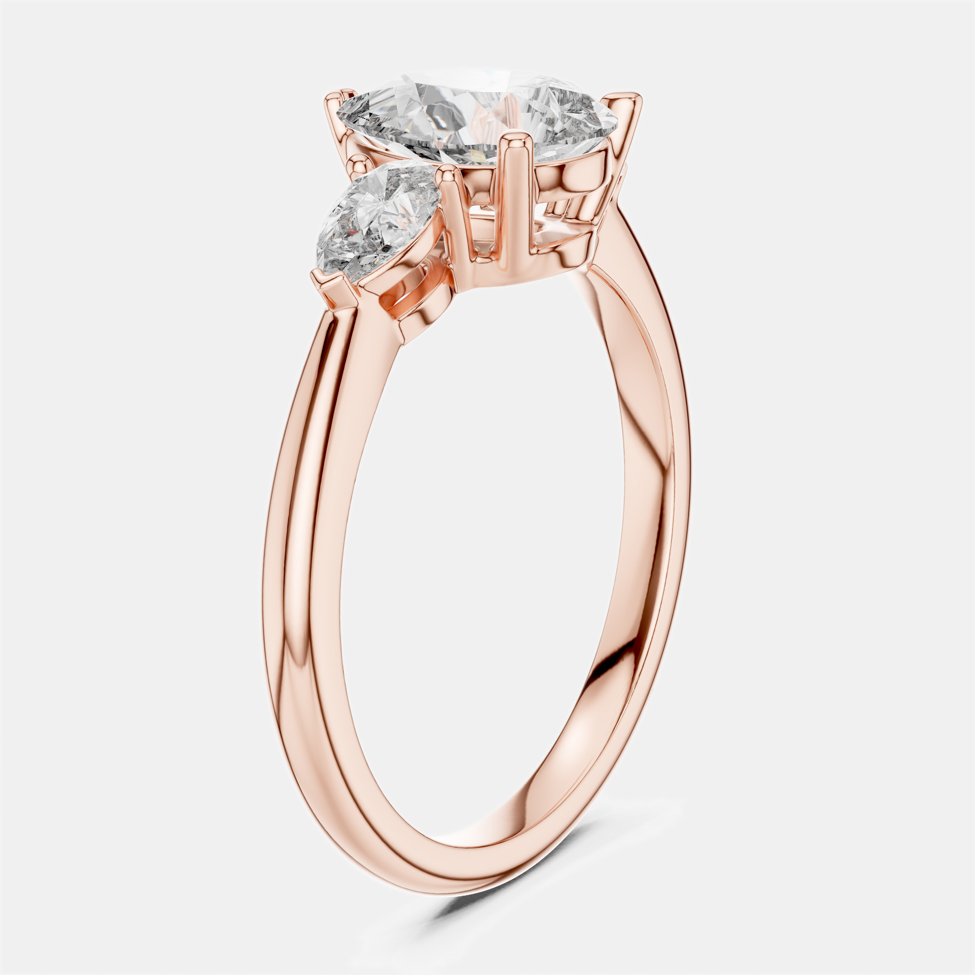 1.50 cts Pear Cut 18k Rose Gold Lab Grown Diamond Ring Size 53, Rings - Luxury Closet
