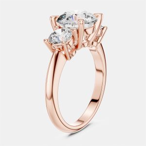 3.00 cts Round 18k Rose Gold Lab Grown Diamond Ring Size 53, Rings - Luxury Closet