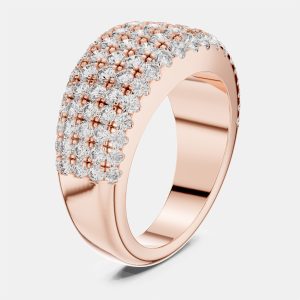2 ct Fancy Round Cut 18k Rose Gold Lab Grown Diamond Ring Size 53, Rings - Luxury Closet