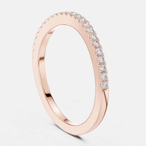 0.2 cts Side Stack Round Cut 18k Rose Gold Lab Grown Diamond Ring Size 53, Rings - Luxury Closet