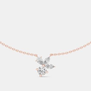 2.00 cts Fancy Pear Cut 18k Rose Gold Lab Grown Diamond Pendant Necklace, Necklaces - Luxury Closet