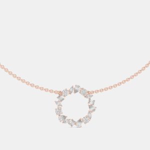 1.50 cts Mixed Shape Fancy Cut 18k Rose Gold Lab Grown Diamond Pendant, Necklaces - Luxury Closet