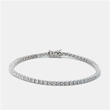 3.50 cts Round Brilliant Cut Lab Grown Diamonds 18k White Gold Tennis Bracelet, Bracelets - Luxury Closet