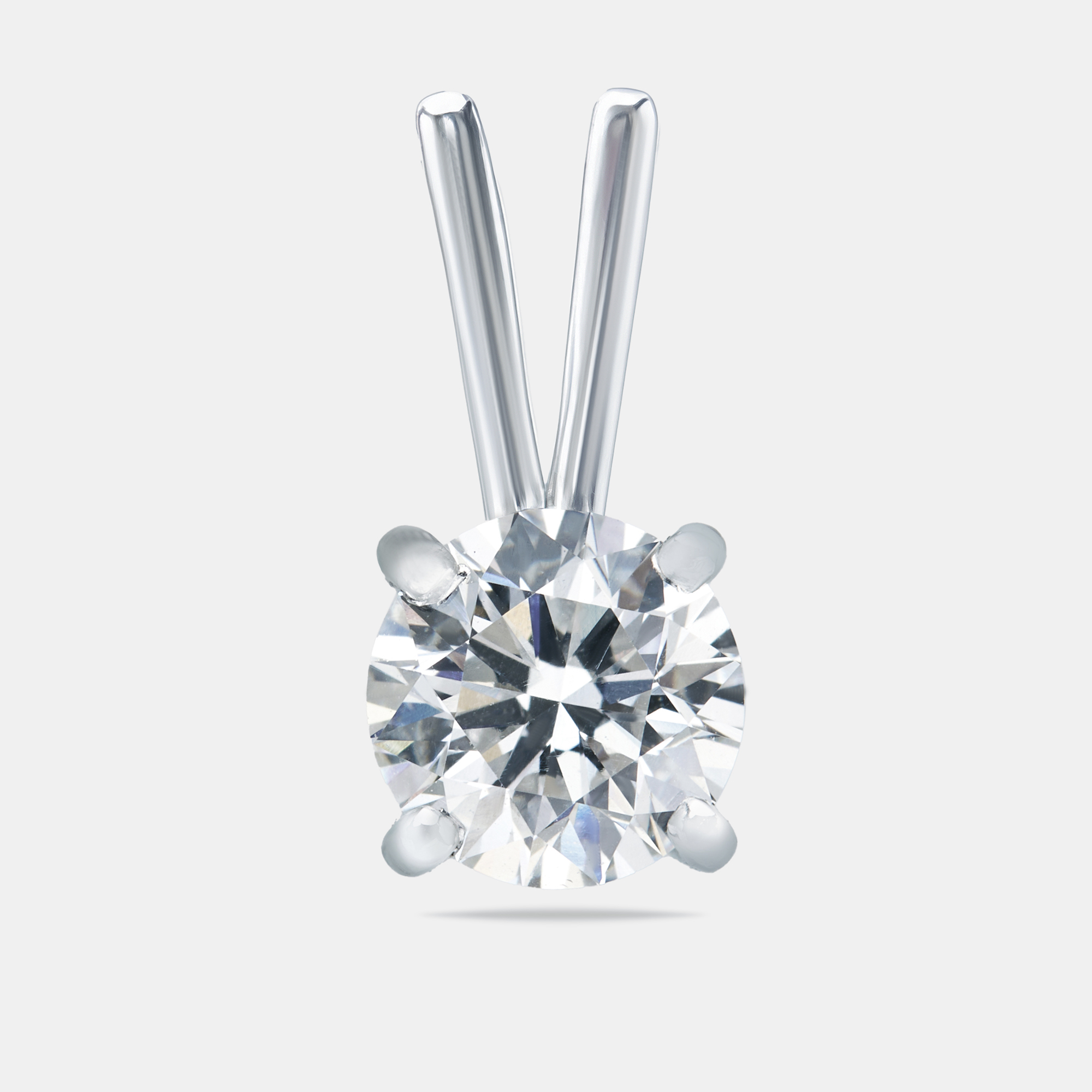 0.35 cts Round Brilliant Cut 18k White Gold Lab Grown Diamond Pendant, Necklaces - Luxury Closet