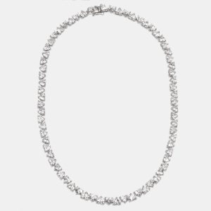35.5 cts Heart Lab Grown Diamond 18k White Gold Necklace, Necklaces - Luxury Closet
