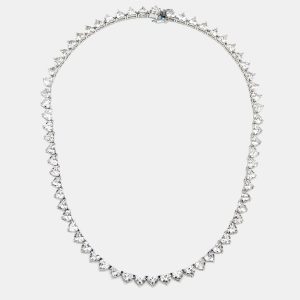 33.5 cts Heart Lab Grown Diamond 18k White Gold Necklace, Necklaces - Luxury Closet