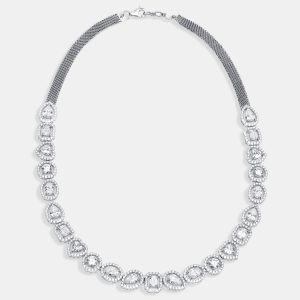 16 cts Lab Grown Diamond 18k White Gold Necklace, Necklaces - Luxury Closet