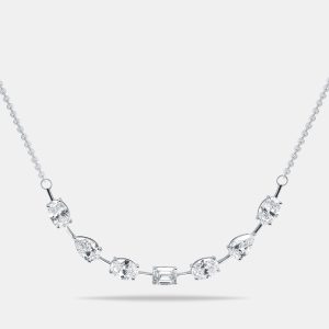 3 cts Lab Grown Diamond 18k White Gold Necklace, Necklaces - Luxury Closet